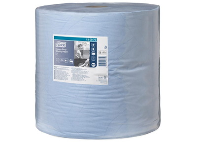 Aftørringsrulle Industri Tork W1 2-lag Ø37.5cm B36.9cmxL340m Nyfiber Blå