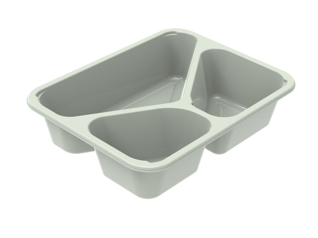 Bakke 3-rum C2227-3K Rektangulær 255/355/685ml L227xB178xH53mm CPET Evolve