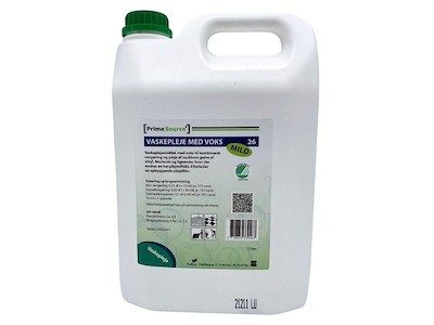 Vaskepleje Prime Source Mild 26 Svanemærket med Voks uden Farve/Parfume 5 ltr