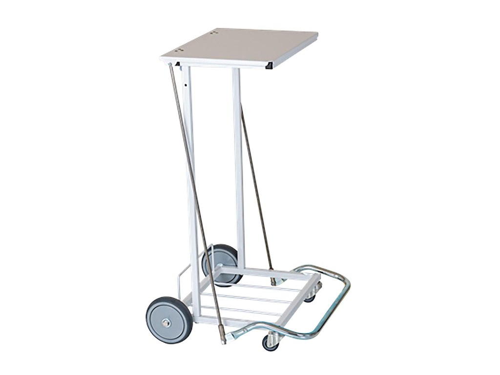 Affaldsstativ 110 ltr med Pedal/Låg Hvid