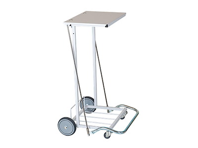 Affaldsstativ 110 ltr med Pedal/Låg Hvid