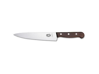 Kokkekniv Victorinox klinge 25 cm Bølgeskær Palisanderskaft