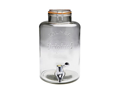 Glasbeholder med taphane Kilner 8 ltr Ø28xH36 cm