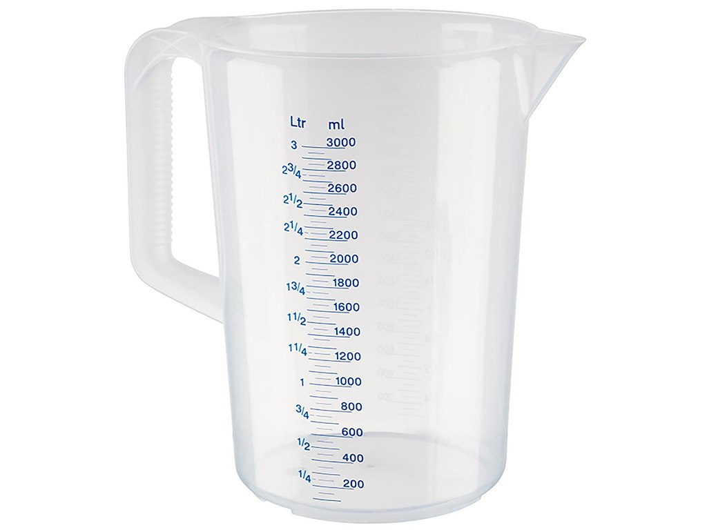 Målekande 3 liter med hank Ø170xH235 mm Polypropylen