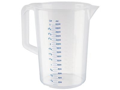 Målekande 3 liter med hank Ø170xH235 mm Polypropylen