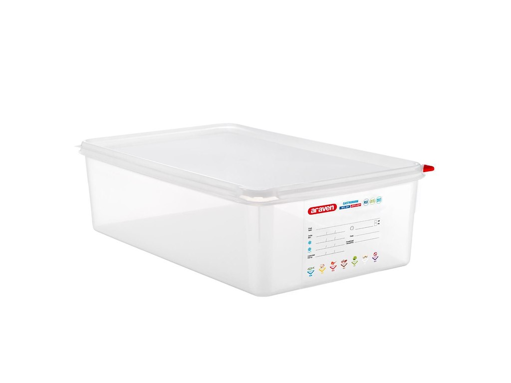 Beholder Araven lufttæt L53xB32.5xH15cm 1/1GN 20.5ltr polypropylen låg klar