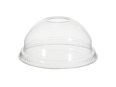 Plastlåg Verive Kuppel Ø95xH41mm Med Hul Til Sugerør RPET Klar