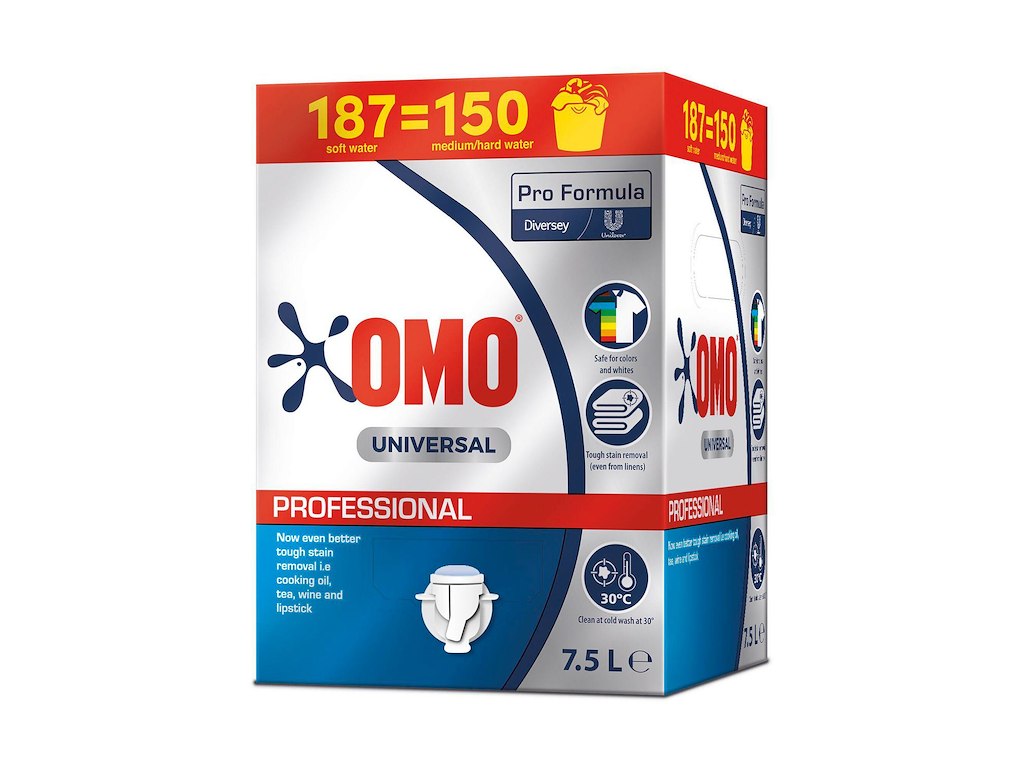 Tøjvask Flydende Omo Professional Universal 7.5ltr med Parfume/Optisk hvidt