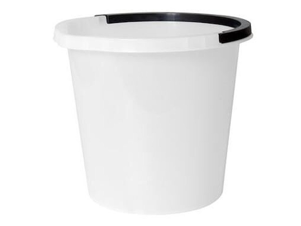 Spand 10 ltr rund med hank hvid