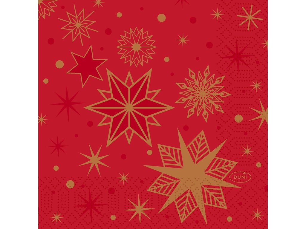 Serviet Duni 24 x 24cm 3-lag Stargazing Red