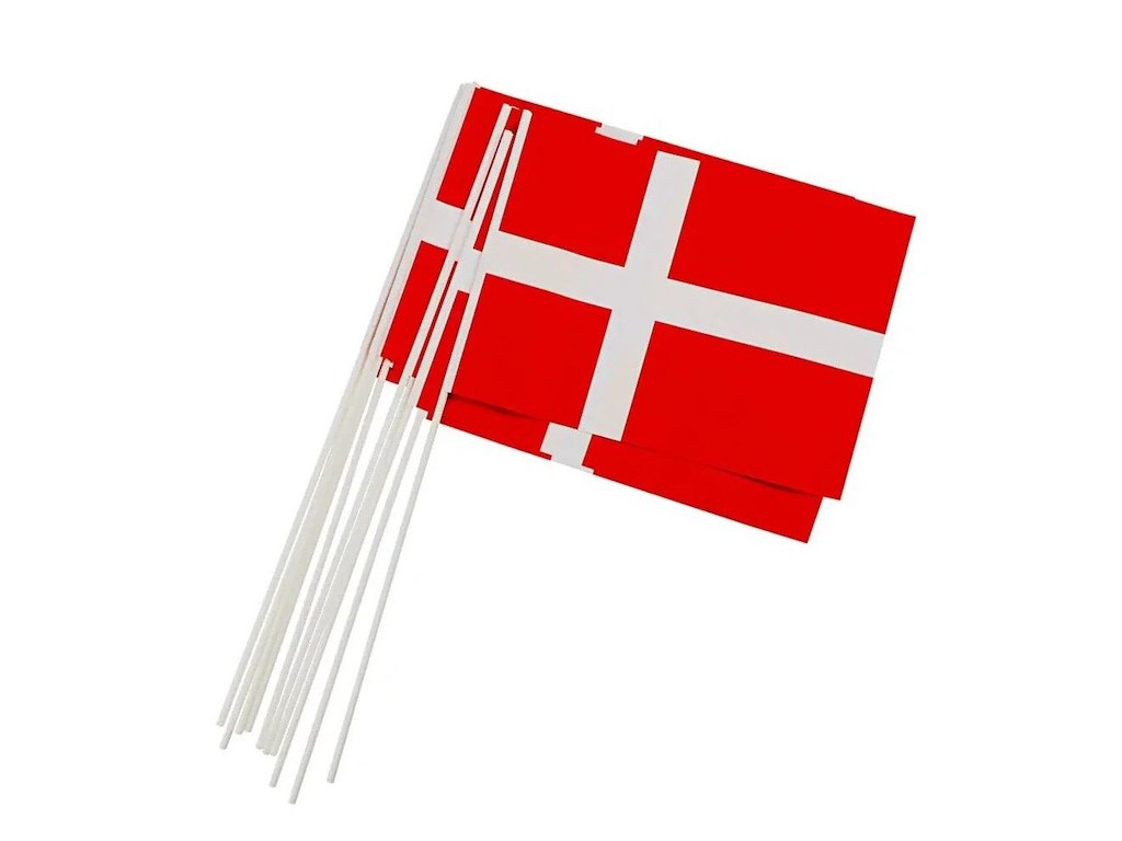 Flag A5 på plastpind Dannebrog 20x40cm Papir/Plast Rød/Hvid