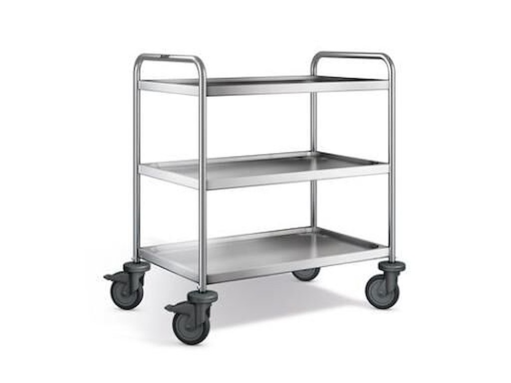 Rullebord 90x60x95 cm 3 hylder Rustfri stål