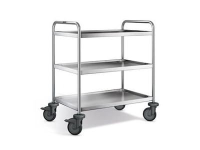 Rullebord 90x60x95 cm 3 hylder Rustfri stål
