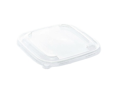 plastlåg 175x175x17mm RPET Klar til bagasse bakke 750 ml