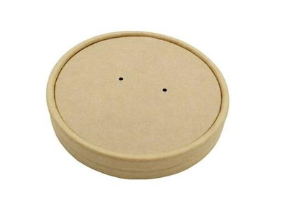 Paplåg Ø96 mm Plast på indersiden Brun til Soup-To-Go bæger 25/35/50 cl