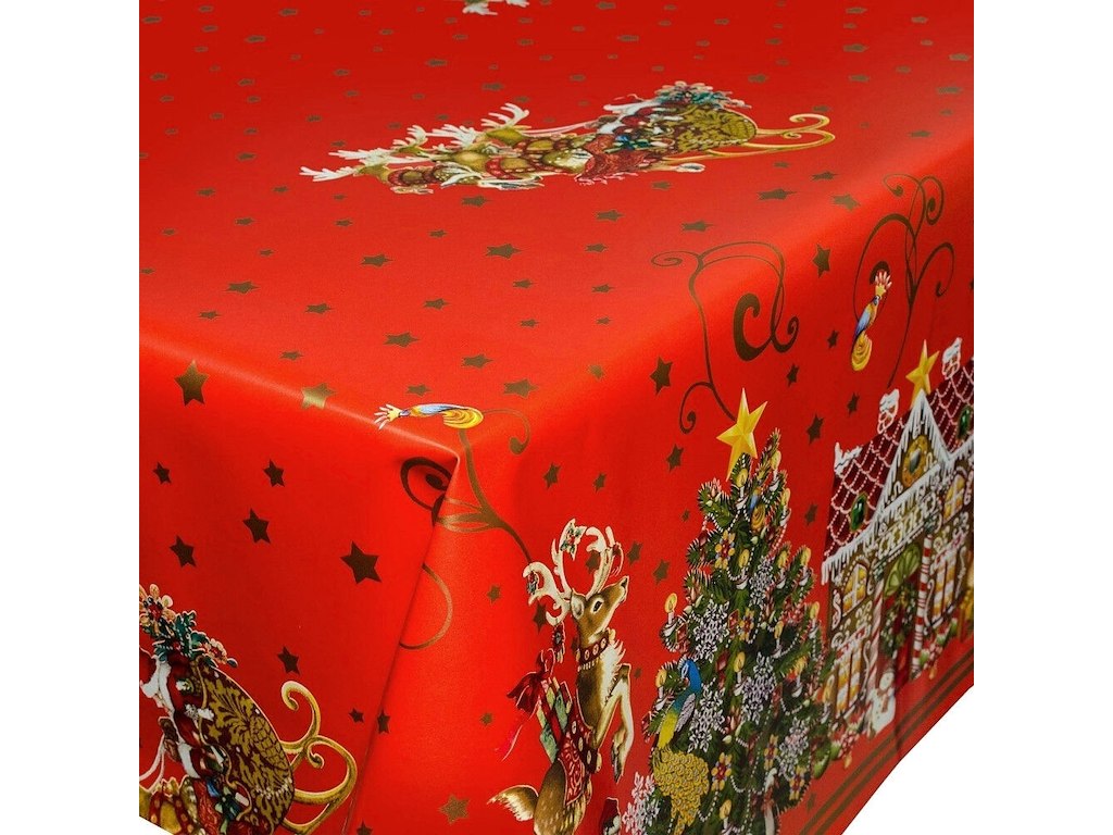 Voksdug Rulledug 1.4x20 m Jul i Kagehuset Rød