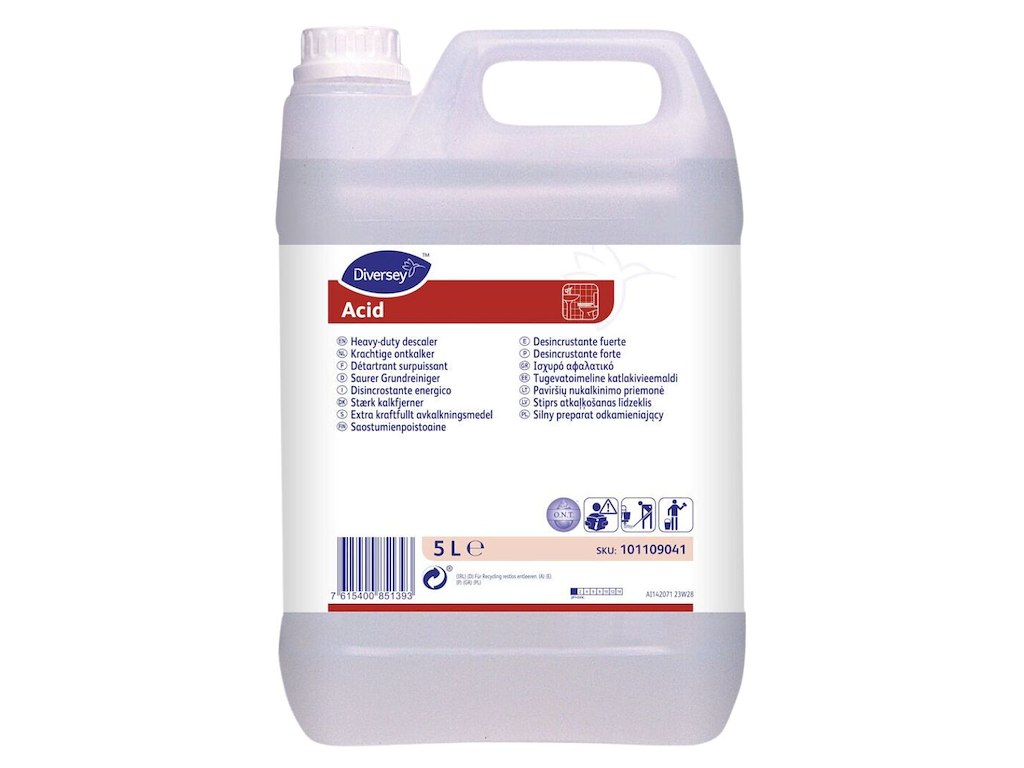 Kalkfjerner Stærkt surt Acid 5ltr med Parfume uden Farve Klar til kalk/rust