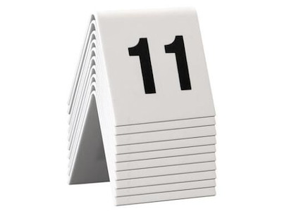 Bordskilt Securit nr 11-20 5x4x5 cm Akryl Hvid