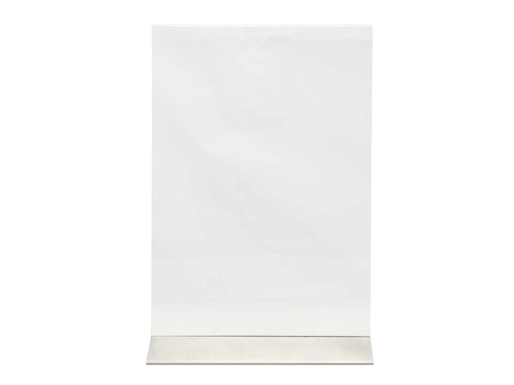 Skilt A4 Vertikalt Securit Akryl med fod af rustfri stål Klar