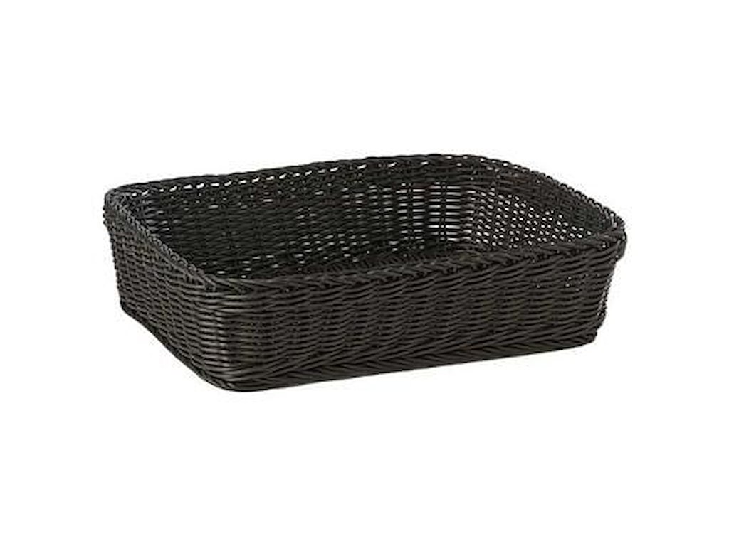 Brødkurv 40x30x10 cm Rektangulær Kraftig flet PP Sort