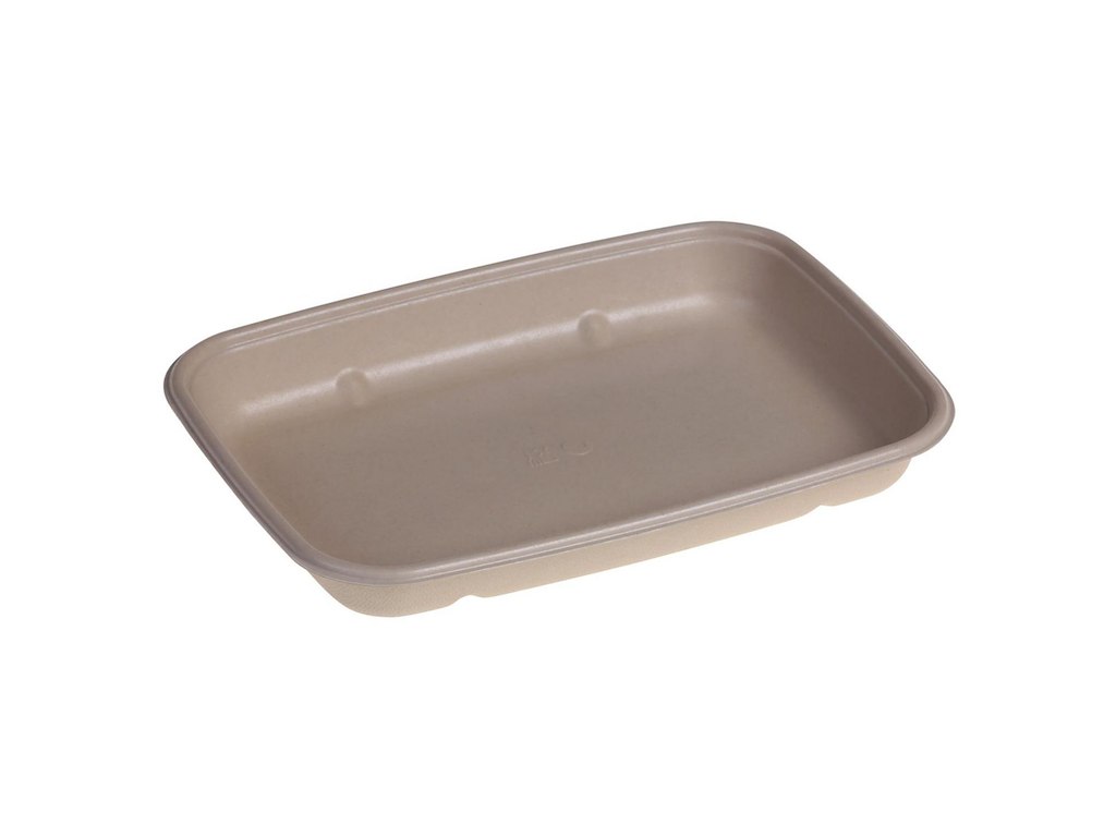 Bakke 600ml L230xB165xH30mm bagasse bionedbrydelig biocoated