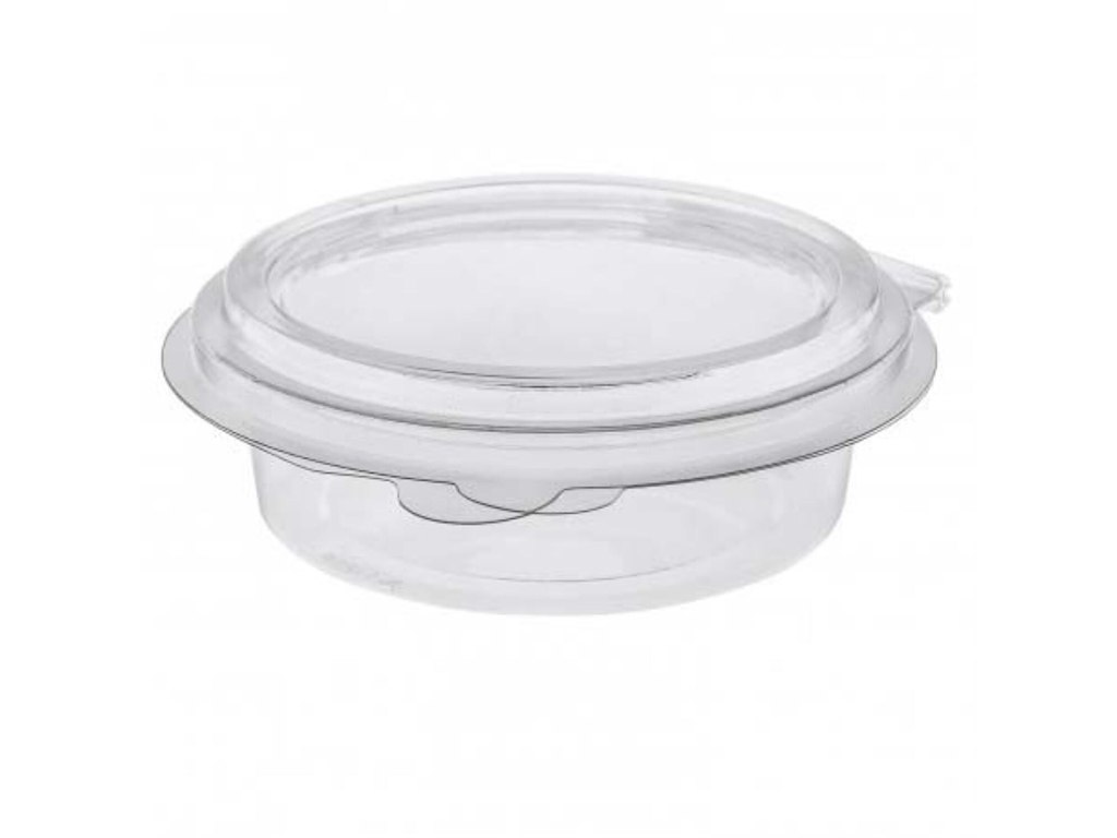 Bæger/indsats Deli Pot Topper rund 165 ml Ø101xH35mm RPET hængslet låg Klar