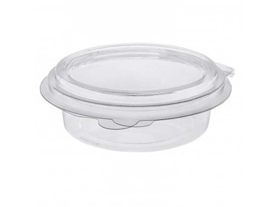 Bæger/indsats Deli Pot Topper rund 165 ml Ø101xH35mm RPET hængslet låg Klar