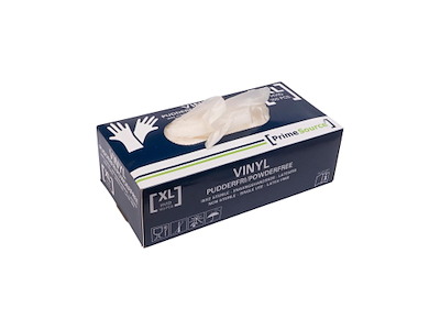Handske Engangs Prime Source str XL uden Pudder Vinyl AQL 1.5 Hvid