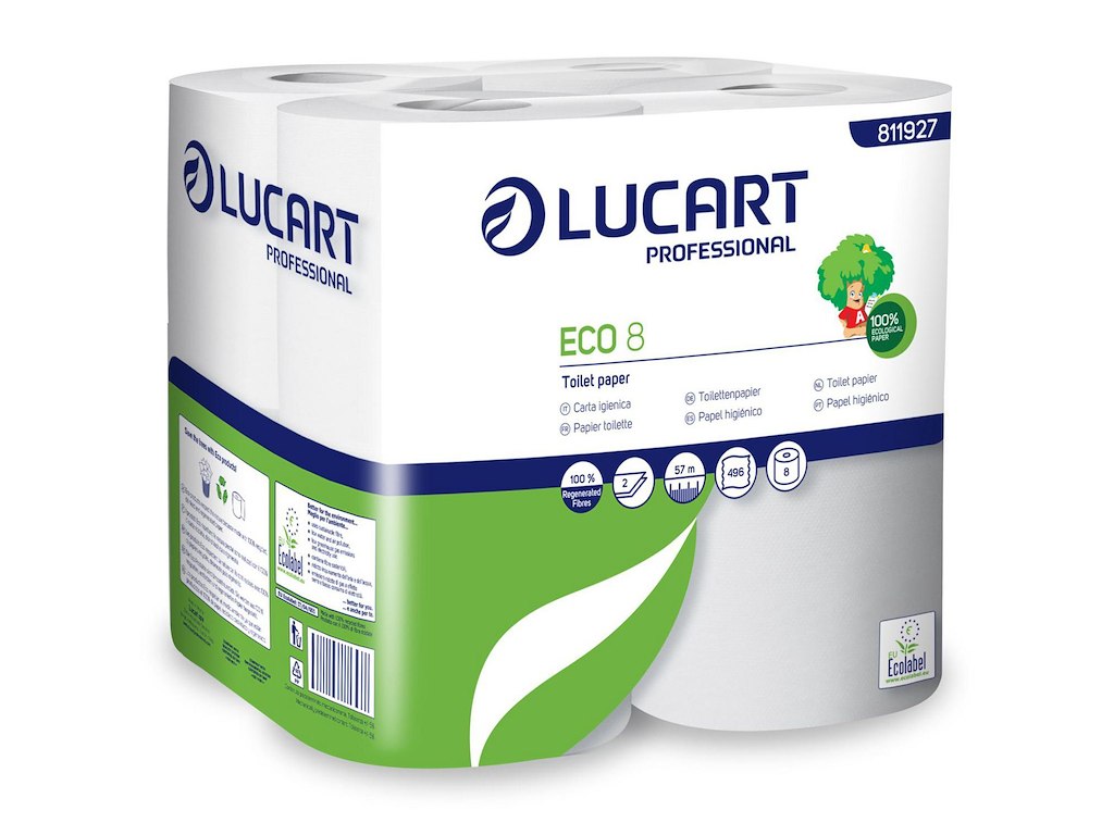 Toiletpapir Lucart Eco8 2 lag 57m 9,8x11,5cm Ecolabel
