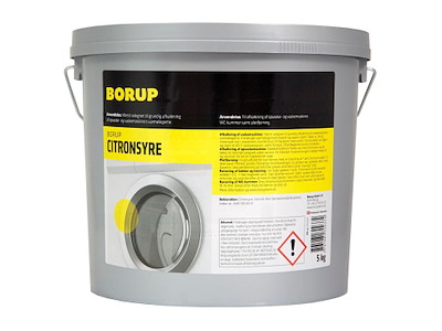 Afkalker Pulver Borup Citronsyre 5kg til opvaskemaskiner/vaskemaskiner