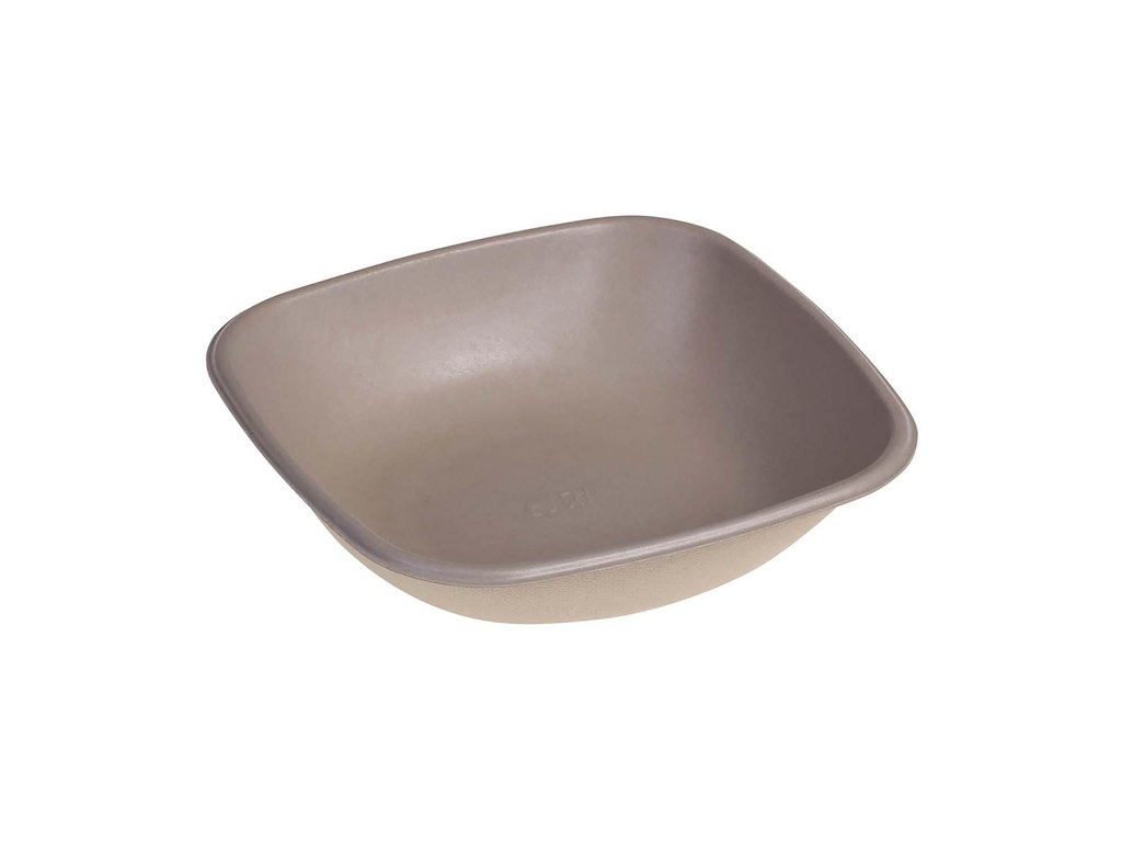 Bakke bowle 500 ml 170x170 mm square bagasse biocoated bionedbrydelig