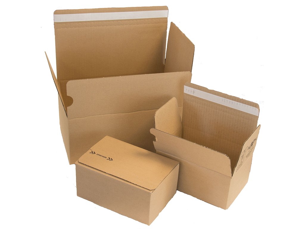 E-handelskasse Easy open Peal & Seal L230xB160xH85mm pap ubleget brun