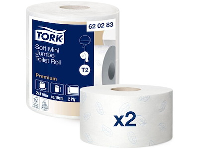 Toiletpapir Tork Premium Jumbo Mini T2 2-lag 170m