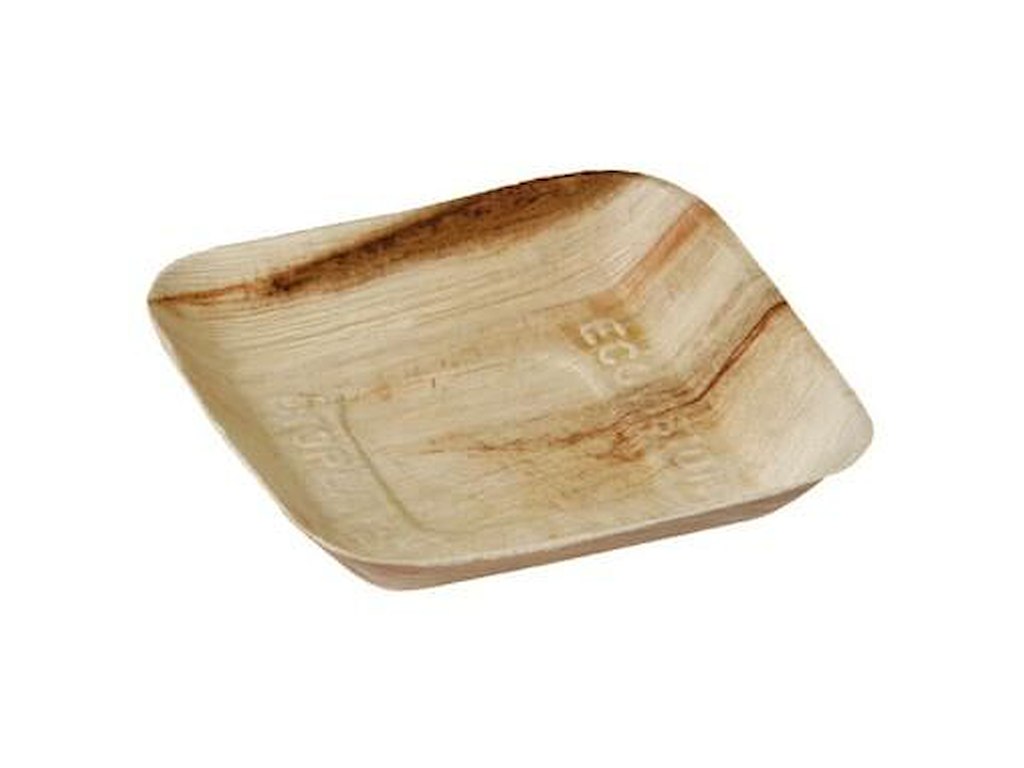 Tallerken 17x17 cm Kvadrat Bionedbrydelig Palmeblad