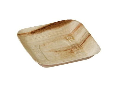 Tallerken 17x17 cm Kvadrat Bionedbrydelig Palmeblad