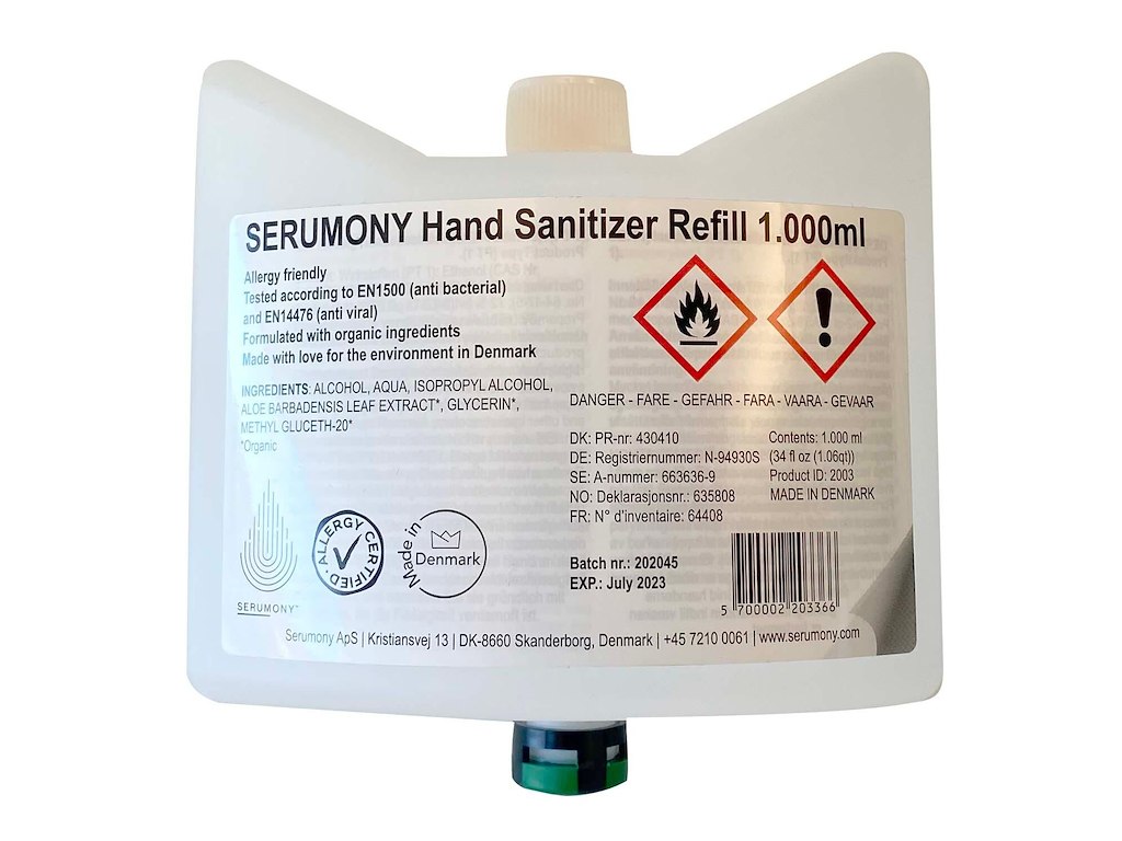 Hånddesinfektion Serumony Refill til dispenser 1 ltr
