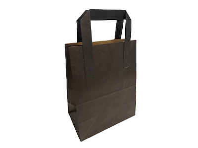 Bærepose 4.9ltr L180xB85xH220mm Papir 70g med Hank Sort
