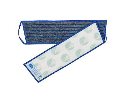 Moppe Velcro Mikro Vision Mop Heavy Duty 40cm Microfiber Svanemærket Grå/Blå Våd