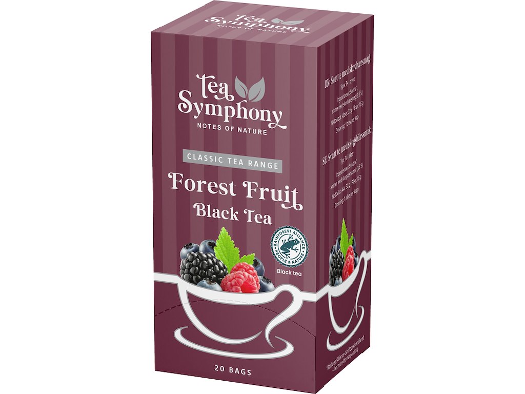 Te Sort Tea Symphony Forest Fruit Black Tea 20 breve Rainforest Alliance Skovbær