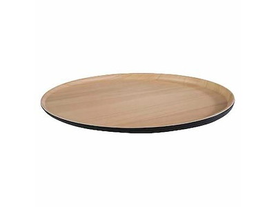 Fad Frida Lock Ø31.5x2.5 cm Rund Melamin Sort/Trælook