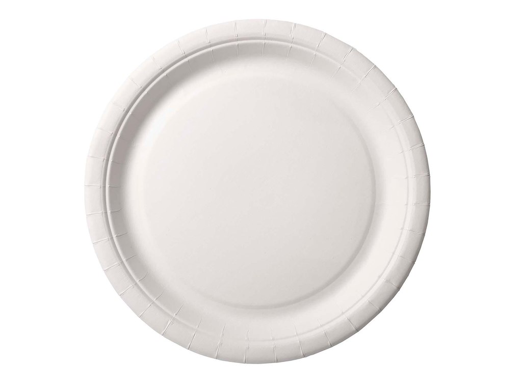 Paptallerken 22cm uncoated Bionedbrydelig Hvid