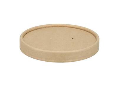Paplåg Verive Ø96mm til soup-to-go bæger pap/PLA Brun