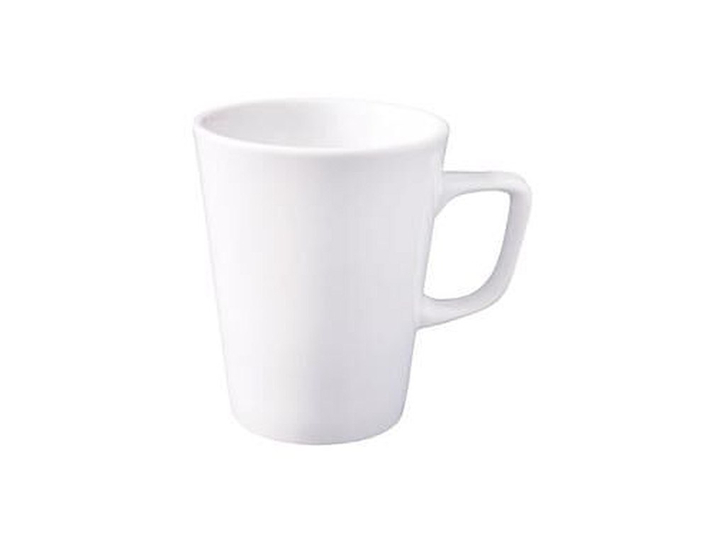Krus Latte med Hank Superwhite 34cl Ø8.6xH11 cm Porcelæn Hvid