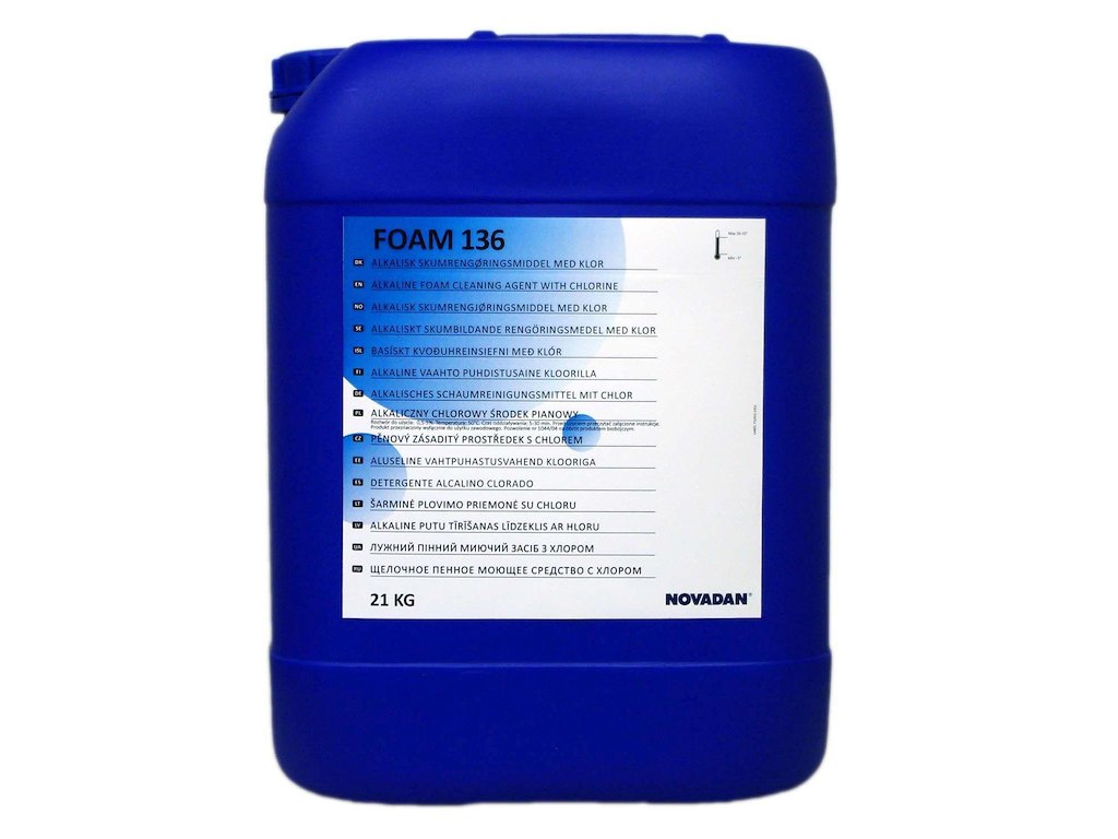 Skumrengøring Foam 136 Alkalisk med Klor Allround 21 kg