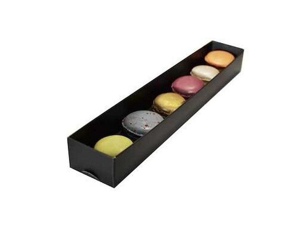 Bakke 300x50x35 mm til 6 stk Macarons Æske på 107049 Sort
