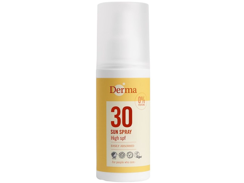 Solcreme Spray Derma Sun Spray SPF 30 150ml Svanemærket/Allergimærket u. Parfume