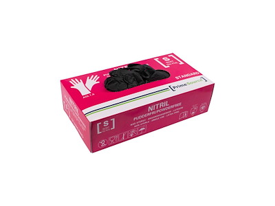 Handske Engangs Prime Source STANDARD str S Nitril uden Pudder Sort AQL 1.5