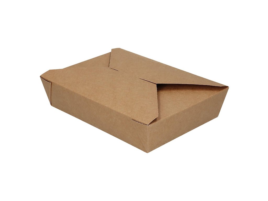 Takeaway æske Verive 140/155x195/215x65 mm 1900 ml kraft biocoating Brun