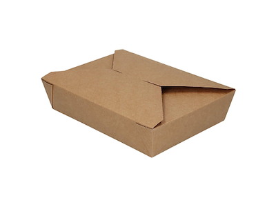Takeaway æske Verive 140/155x195/215x65 mm 1900 ml kraft biocoating Brun