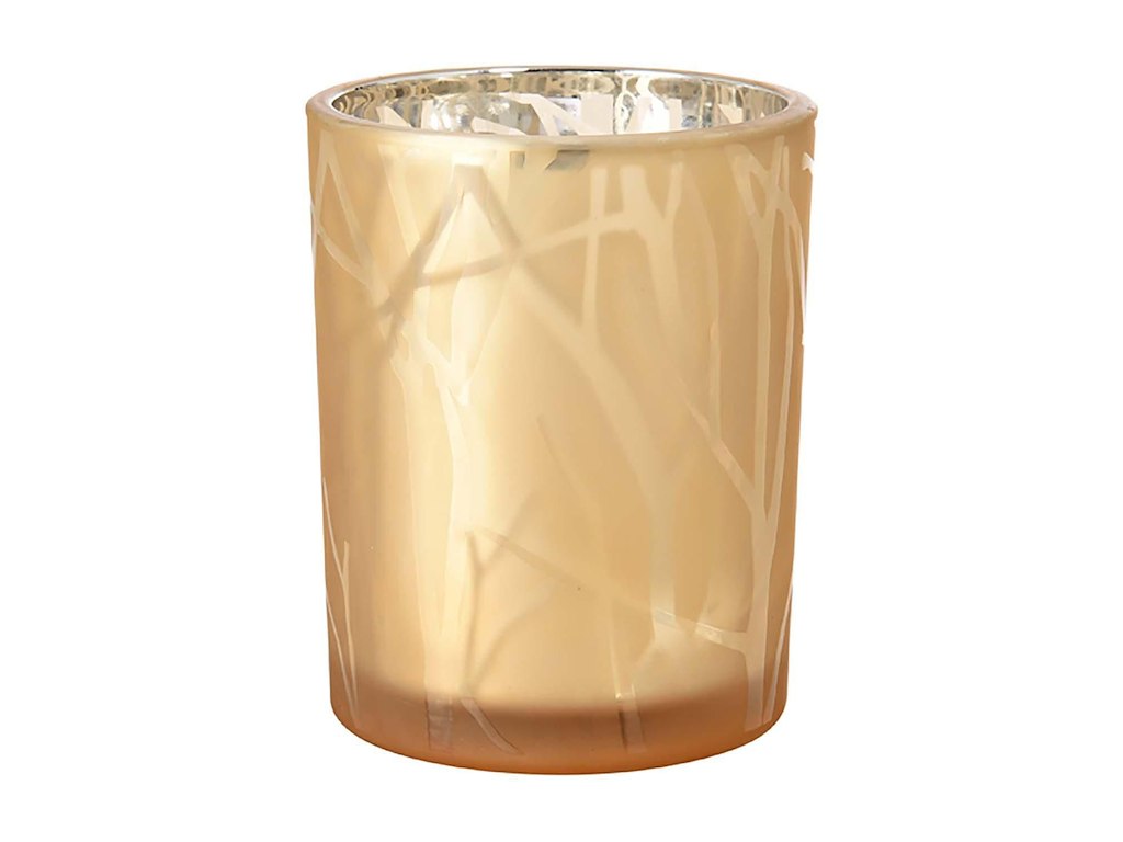 Lysholder Duni 100x80mm Shimmer Sand glas